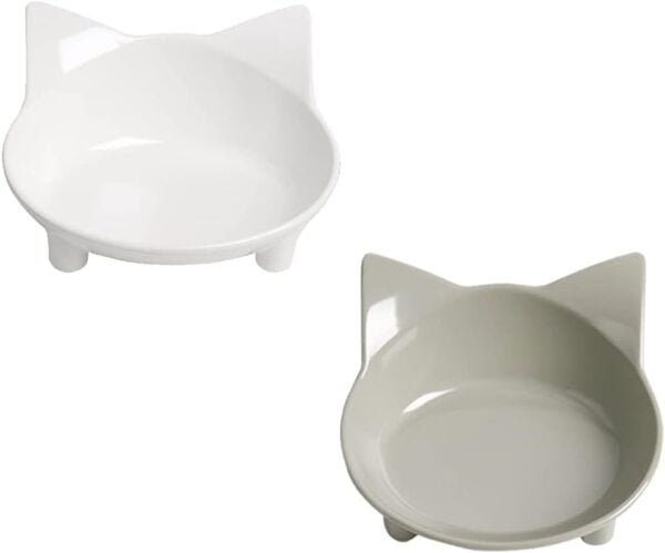 Topsats Cat Bowl Cat Food Bowls Non Slip Dog Dish Pet Food Bowls Shallow Cat Water Bowl Cat Feeding Wide Bowls to Stress Relief of Whisker Fatigue Pet Bowl of Rabbits Puppy(Safe Food-Grade)