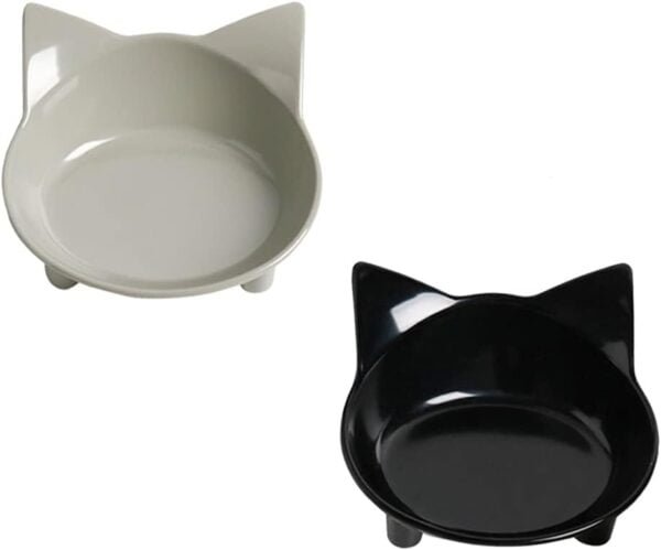 Topsats Cat Bowl Cat Food Bowls Non Slip Dog Dish Pet Food Bowls Shallow Cat Water Bowl Cat Feeding Wide Bowls to Stress Relief of Whisker Fatigue Pet Bowl of Rabbits Puppy(Safe Food-Grade)