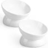 Topsats Elevated Cat Food Bowl, 5 Oz Ceramic Raised and Tilted Water Bowl, Anti Vomiting and Protect Pets’ Spines Dishes for Small Dog, Fat Faced Cat, Kitten (White, 1 Pack)