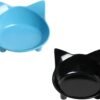 Topsats Cat Bowl Cat Food Bowls Non Slip Dog Dish Pet Food Bowls Shallow Cat Water Bowl Cat Feeding Wide Bowls to Stress Relief of Whisker Fatigue Pet Bowl of Rabbits Puppy(Safe Food-Grade)