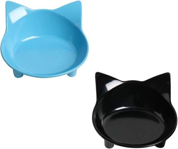 Topsats Cat Bowl Cat Food Bowls Non Slip Dog Dish Pet Food Bowls Shallow Cat Water Bowl Cat Feeding Wide Bowls to Stress Relief of Whisker Fatigue Pet Bowl of Rabbits Puppy(Safe Food-Grade)