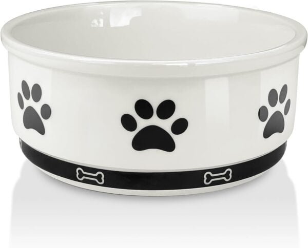 Topsats Ceramic Pet Bowl for Dogs and Cats, Weighted Non-Slip Dog Bowls Food and Water Dish, Durable Pets Feeding Bowls Suitable for Small, Medium, and Large Dogs, Pink, 36 Oz