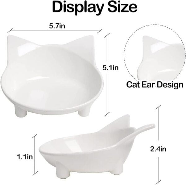 Topsats Cat Bowl Cat Food Bowls Non Slip Dog Dish Pet Food Bowls Shallow Cat Water Bowl Cat Feeding Wide Bowls to Stress Relief of Whisker Fatigue Pet Bowl of Rabbits Puppy(Safe Food-Grade)