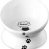 Topsats Cat Bowl Anti Vomiting, Raised Cat Food Bowls, Tilted Elevated Cat Bowl, Ceramic Pet Food Bowl for Flat Faced Cats, Small Dogs, Protect Pet’s Spine, Dishwasher Safe