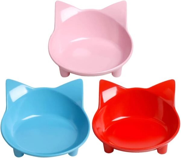 Topsats Cat Bowl Cat Food Bowls Non Slip Dog Dish Pet Food Bowls Shallow Cat Water Bowl Cat Feeding Wide Bowls to Stress Relief of Whisker Fatigue Pet Bowl of Rabbits Puppy(Safe Food-Grade)