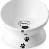 Topsats Cat Bowl Anti Vomiting, Raised Cat Food Bowls, Tilted Elevated Cat Bowl, Ceramic Pet Food Bowl for Flat Faced Cats, Small Dogs, Protect Pet’s Spine, Dishwasher Safe