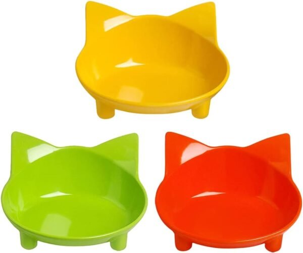 Topsats Cat Bowl Cat Food Bowls Non Slip Dog Dish Pet Food Bowls Shallow Cat Water Bowl Cat Feeding Wide Bowls to Stress Relief of Whisker Fatigue Pet Bowl of Rabbits Puppy(Safe Food-Grade)