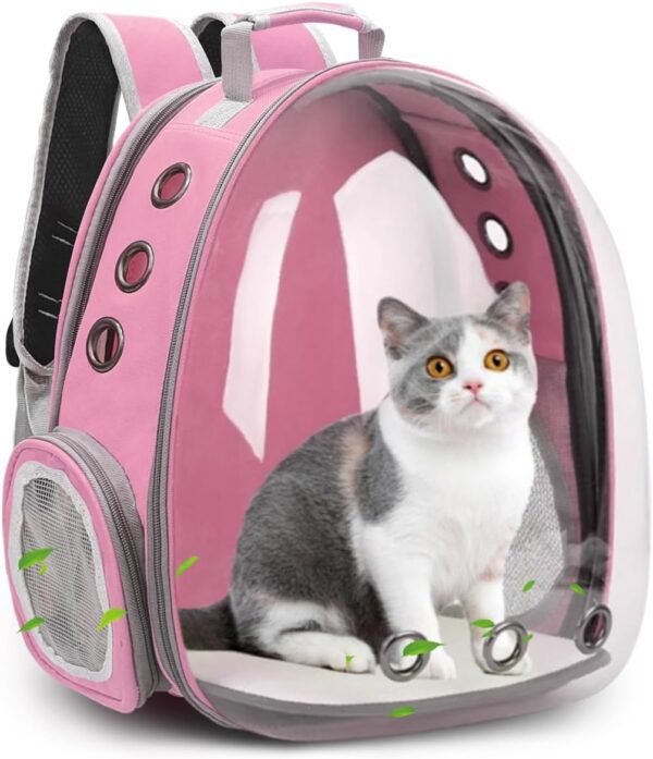 Topsats Cat Backpack/Cat Backpack Bubble Expandable Foldable Breathable for Small Medium Dogs Cats, Space Capsule Bubble Window Pet Carrier Backpack for Hiking, Travelling (Yellow)