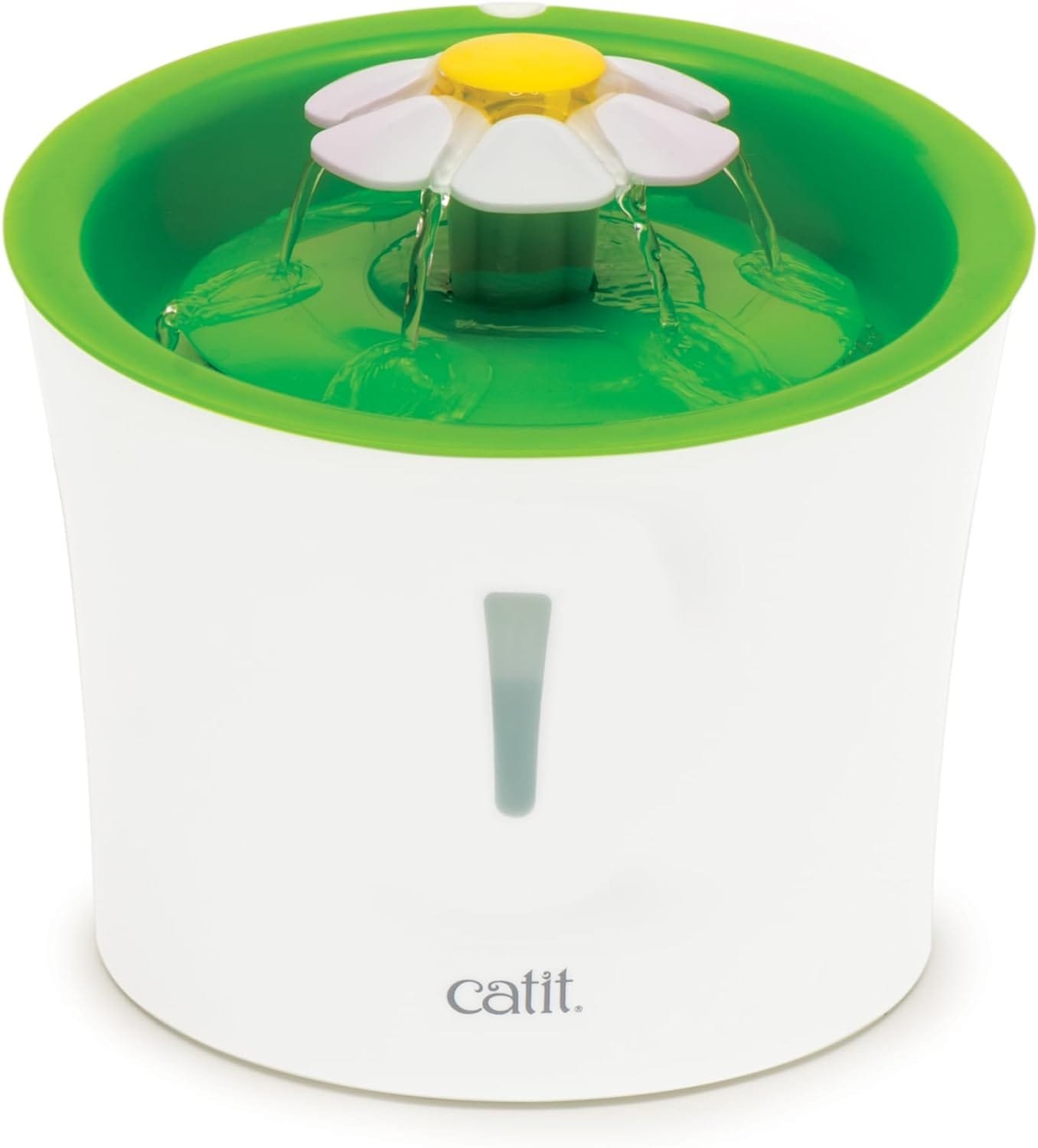 Catit Flower Fountain with Triple Action Filter, Cat Drinking Water Fountain, 3 L, Green