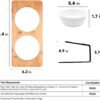 Topsats Elevated Cat Ceramic Bowls, Small Dog 15?? Tilted Raised Food Feeding Dishes, Solid Bamboo Water Stand Feeder Set for Cats and Puppy