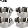 4-Pack Stainless Steel Dog Bowl, Metal Food and Water Dish for Large Medium Small Dog, Elevated Stand, Kitten, Puppy