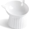 Topsats Ceramic Raised Cat Bowl??Tilted Raised Cat Bowl Anti Vomit Cat Bowls for Indoor Cats Whisker Friendly Pet Feeder for Cats Puppies, Microwave and Dishwasher Safe
