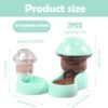 Topsats Automatic Feeders Automatic Pets Feeder Waterer Set 1800ml Cats Food Feeder and 500ml Dogs Water Dispenser with DIY Sticker for Small Medium Big Pets Green