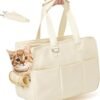 Topsats Dog Carrier Pet Bag Holds Up to 20lbs,Cotton Bag with Soft-Sided,Dog and Cat Carriers for Cats and Small Dogs,Carrier Airline Approved Pet Bag,Beige