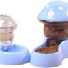 Topsats Automatic Feeders Automatic Pets Feeder Waterer Set 1800ml Cats Food Feeder and 500ml Dogs Water Dispenser with DIY Sticker for Small Medium Big Pets Green