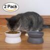 Topsats Kitty City Raised Cat Food Bowl Collection/Stress Free Pet Feeder and Waterer and Slow Feed Bowls