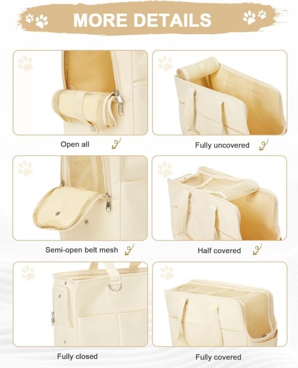 Topsats Dog Carrier Pet Bag Holds Up to 20lbs,Cotton Bag with Soft-Sided,Dog and Cat Carriers for Cats and Small Dogs,Carrier Airline Approved Pet Bag,Beige