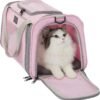 Topsats Cat Carrier, Pet Carrier Airline Approved, Cat Travel Carrier for Small and Medium Cats Under 12 Lbs, Soft Sided Kitten Carrier with Cozy Extendable Mat, Cat Carrier Bag, Pink