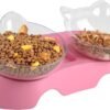 Topsats Cat Food Bowls Elevated Tilted, Anti Vomiting Orthopedic Kitty Bowls for Puppy and Bunny, Indoor Cats.