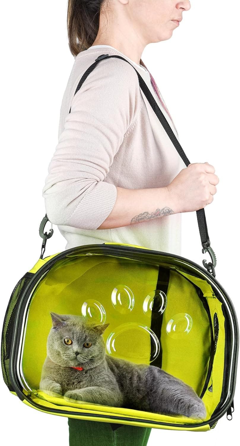 Topsats Pet Carrier Backpack, cat Carrier Bag, cat Dog Carrier Bag, Bird Carrier Bag, Backpack Carrier with Foldable Shoulder Strap, Designed for Cats and Puppies, Airline Approved, Travel, Hiking (Yellow)