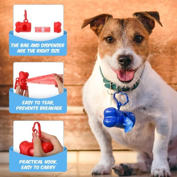 Topsats 1270 Pcs Pet Supplies Include 1260 Dog Pet Waste Bags and 10 Dispenser, Plastic Leak Proof Dog Bags for Poop Tear Resistant Dog Trash Bags for Puppy Outdoor Walking Travel Supplies, 15 Pcs/Roll