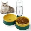 Topsats Cat Food Bowl, Cat Bowls Whisker Friendly with Water Dispenser for Cats and Small Dogs