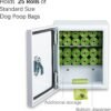 Topsats Outdoor Dog Poop Bag Dispenser for Yard, Wall Mount Metal Waste Bag Dispenser with Lock?? Waterproof Doggy Bag Holder for Pet Waste Stations?? Holds 20 Rolls Dog Waste Bags??Gray??