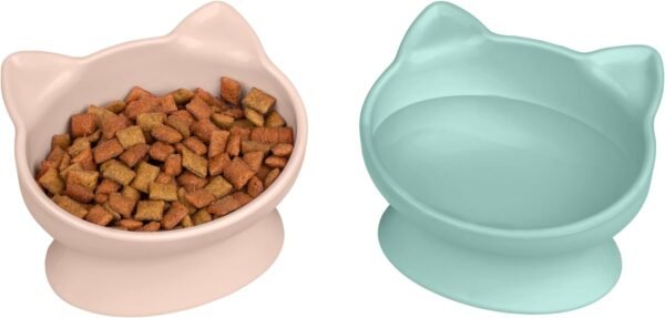 Topsats Kitty City Raised Cat Food Bowl Collection/Stress Free Pet Feeder and Waterer and Slow Feed Bowls