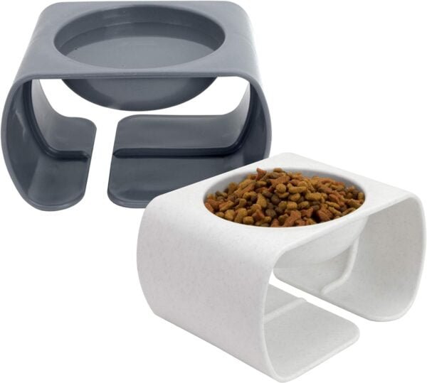 Topsats Kitty City Raised Cat Food Bowl Collection/Stress Free Pet Feeder and Waterer and Slow Feed Bowls