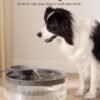 Topsats Dog Water Fountain Dispenser for Large Dogs: Automatic Water Bowl Dispenser for Cat & Dogs Inside 168oz/5L Big Fountain Water Bowl