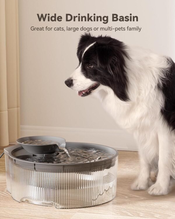 Topsats Dog Water Fountain Dispenser for Large Dogs: Automatic Water Bowl Dispenser for Cat & Dogs Inside 168oz/5L Big Fountain Water Bowl