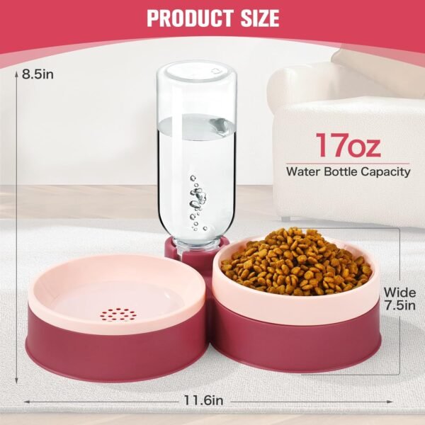 Topsats Cat Food Bowl, Cat Bowls Whisker Friendly with Water Dispenser for Cats and Small Dogs