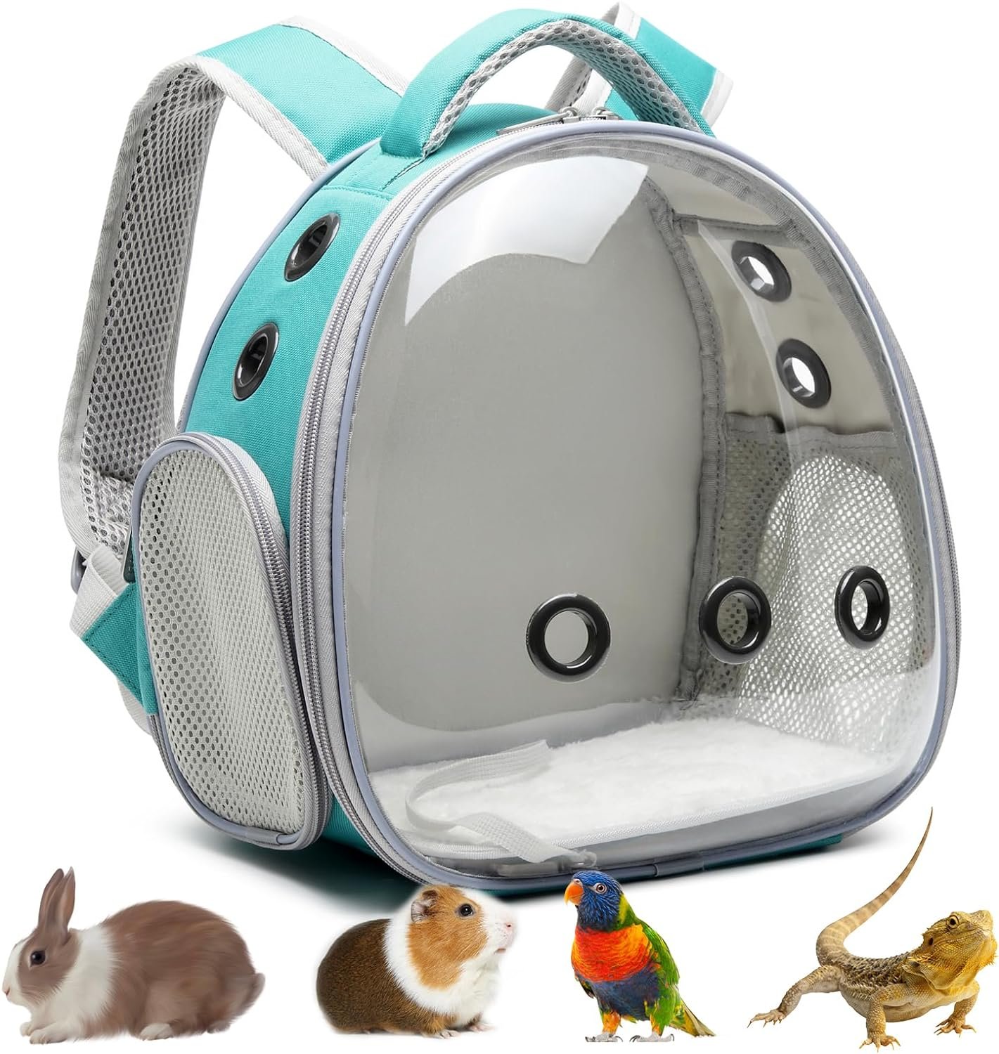 Topsats Portable Travel pet Backpack Carrier Hamster Bag Guinea Pig Bird small dog cat Backpack Turtle Carrier Rabbit Cage Rabbit Guinea Pig Squirrel Bearded Dragon Breathable Hangbag(green)