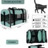 Topsats Cat Carrying Case Pet Dog Carrier Soft-Sided Cat Bag Airline Approved, Pet Travel Carrier Up to 15 Lbs, Collapsible Cat Carrier Dog Carrier for Medium Cats Small Cats Dogs(17x11x11 green)