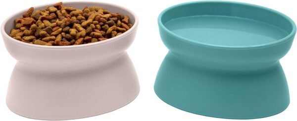 Topsats Kitty City Raised Cat Food Bowl Collection/Stress Free Pet Feeder and Waterer and Slow Feed Bowls