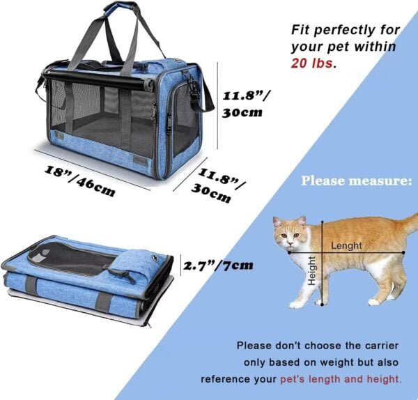 Topsats Pet Carrier for Large and Medium Cats, Soft-Sided Pet Carrier for Big Medium Cats and Puppy, Dog Carriers Cat Carriers Pet Privacy Protection Travel Carriers