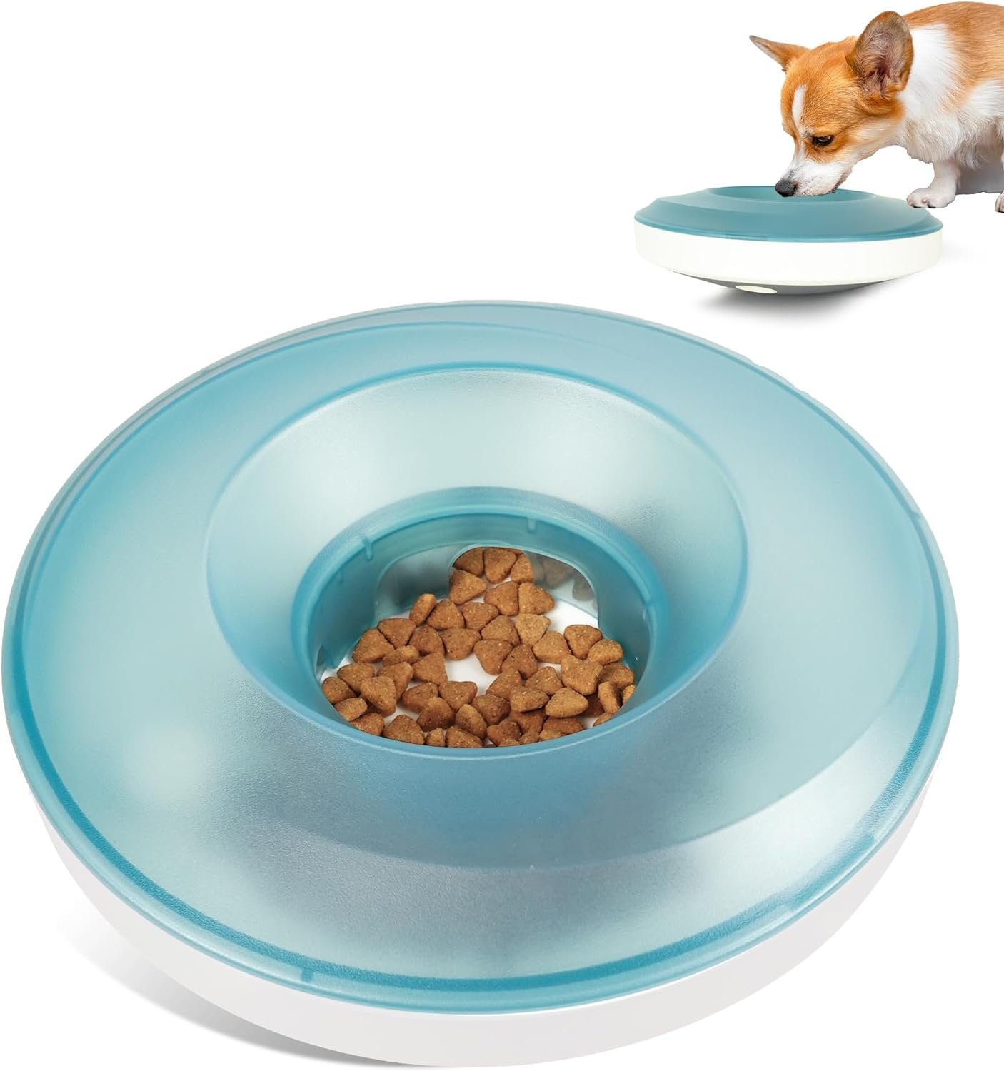 Topsats PrimePets Pet Slow Feeder Bowls, Interactive Wobble Dog Food Dispenser, Treat Dispenser Toy, Pet Food Bowl for Dogs Cats Up to 3 Cups for Small, Medium and Large Dog