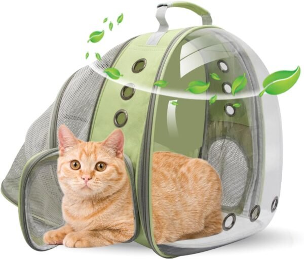 Topsats Cat Backpack/Cat Backpack Bubble Expandable Foldable Breathable for Small Medium Dogs Cats, Space Capsule Bubble Window Pet Carrier Backpack for Hiking, Travelling (Yellow)