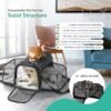 Topsats Pet Carrier, Cat Carrier, Airline Approved 2 Sides Expandable, Soft Sided, Durable, Easy to Carry, and More Breathable, Perfect for Puppy and Cats, Grey