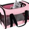 Topsats Cat Carrying Case Pet Dog Carrier Soft-Sided Cat Bag Airline Approved, Pet Travel Carrier Up to 15 Lbs, Collapsible Cat Carrier Dog Carrier for Medium Cats Small Cats Dogs(17x11x11 green)