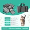 Topsats Pet Carrier, Cat Carrier, Airline Approved 2 Sides Expandable, Soft Sided, Durable, Easy to Carry, and More Breathable, Perfect for Puppy and Cats, Grey