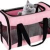 Topsats Cat Carrying Case Pet Dog Carrier Soft-Sided Cat Bag Airline Approved, Pet Travel Carrier Up to 15 Lbs, Collapsible Cat Carrier Dog Carrier for Medium Cats Small Cats Dogs(17x11x11 green)