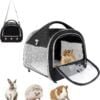 Topsats Small Pet Carrier Bag with Mat Guinea Pig Travel Carrier with Strap Portable Breathable Rabbit Carrier Outdoor Pet Bag for Ferret Bunny Hedgehog Guinea Pig