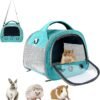 Topsats Small Pet Carrier Bag with Mat Guinea Pig Travel Carrier with Strap Portable Breathable Rabbit Carrier Outdoor Pet Bag for Ferret Bunny Hedgehog Guinea Pig