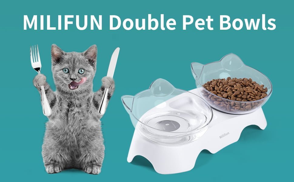 Elevated Double Cat Dog Bowls